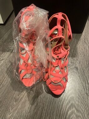 Women's Coral Lace-Up Strappy Heeled Sandals